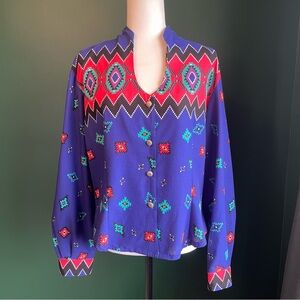 Vintage 90’s Roughrider Western Shirt Aztec Cowgirl Country Top